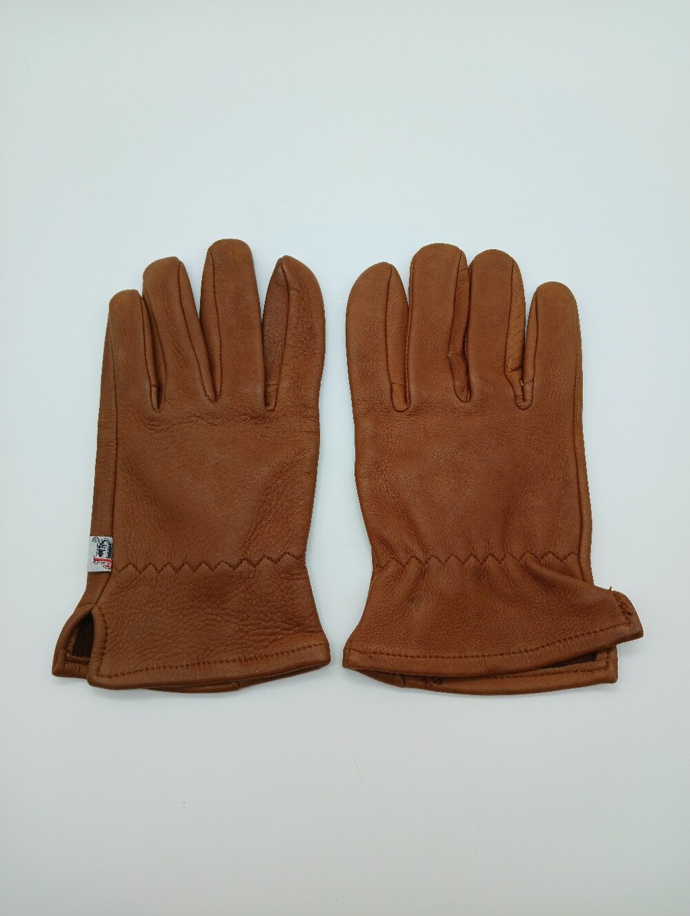 Men's Brown Leather Gloves - Classic Workwear Style